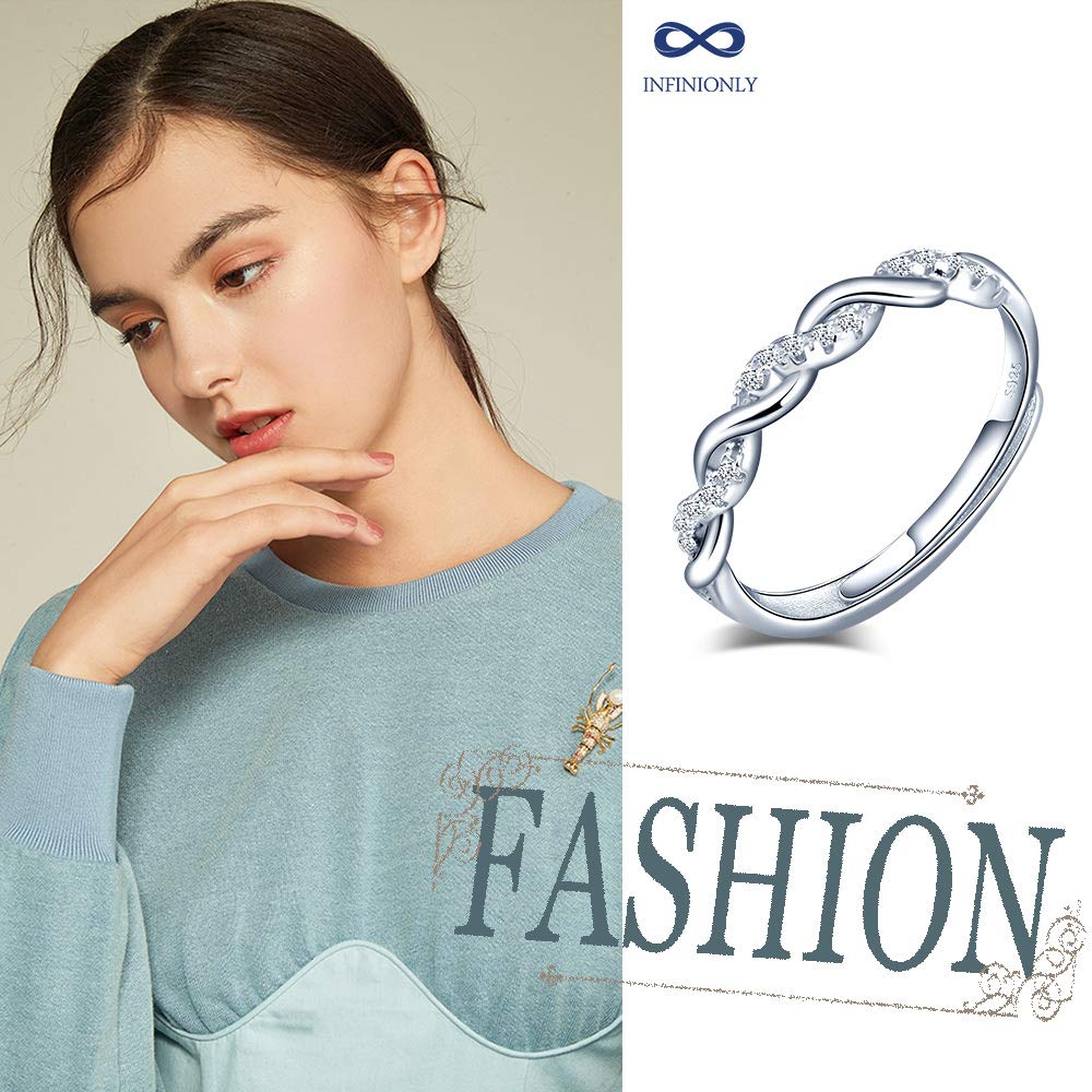 INFINIONLY Fashion Rings Anello Infinito Argento 925 Regolabile
