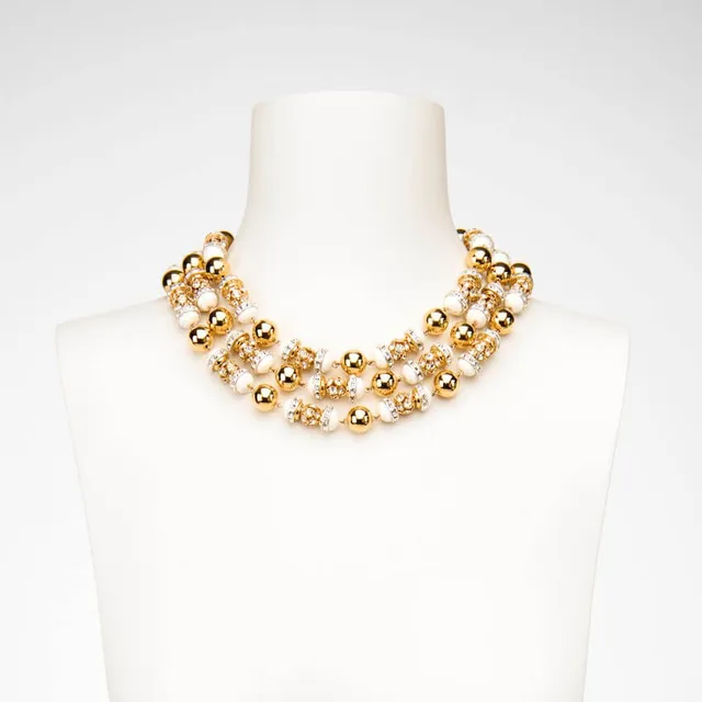 Chic Ad Hoc Collana Girocollo Oro e Bianco