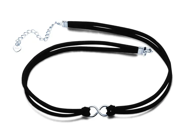 INFINIONLY Fashion Necklaces collana argento 925 velluto nero