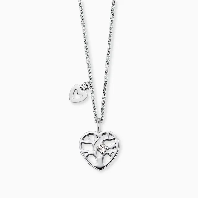 Herzengel Albero Vita collana bambina acciaio zirconia