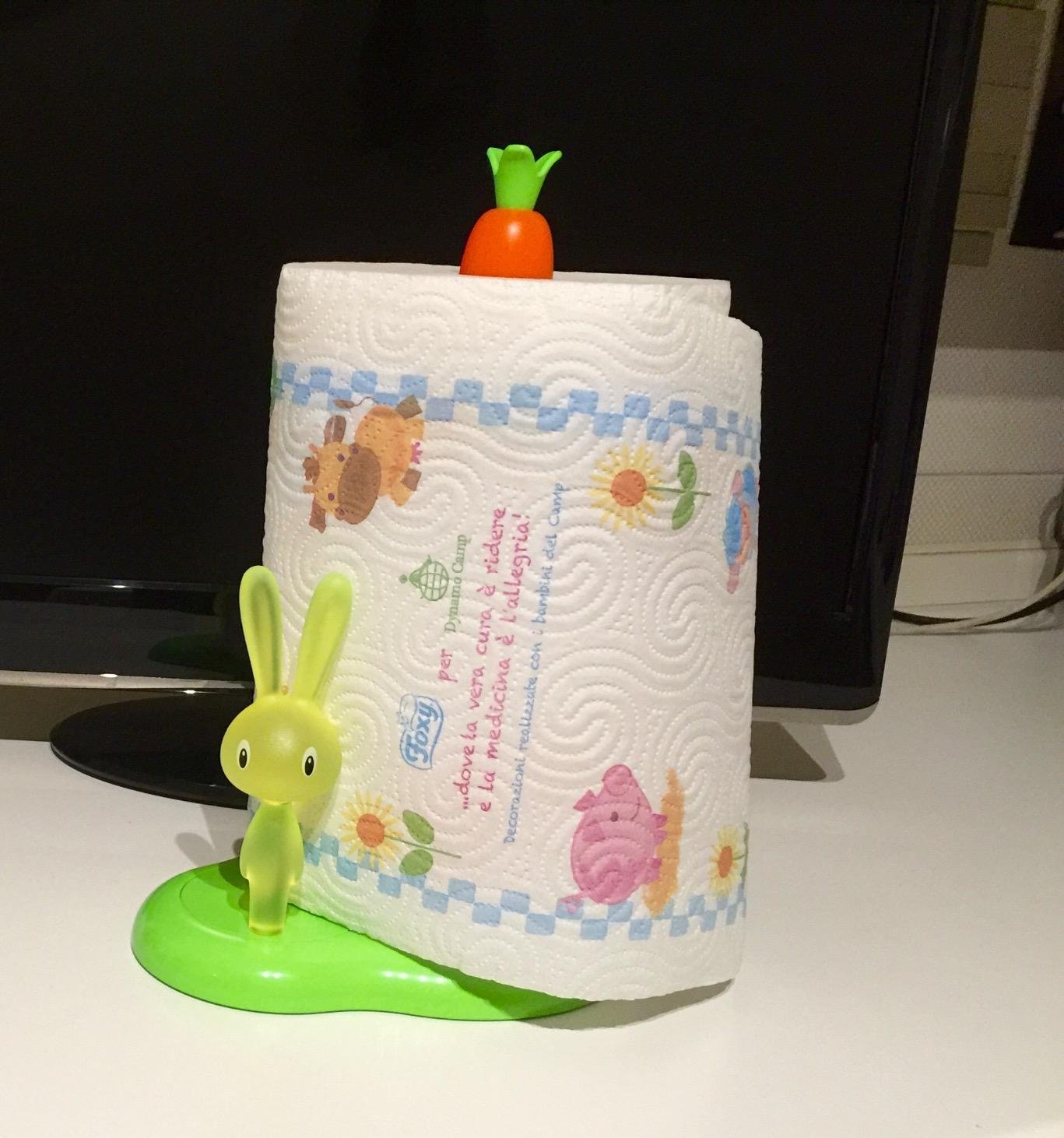 Alessi Bunny & Carrot ASG42 GR portarotolo cucina verde