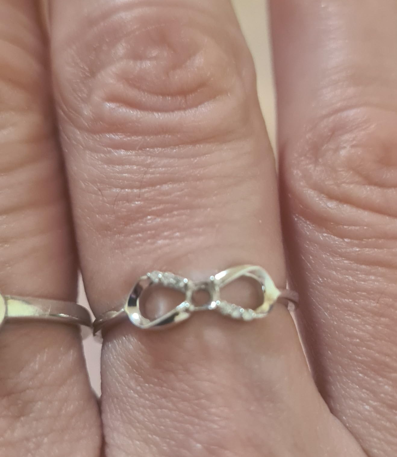 INFINIONLY Fashion Rings anello infinito argento rose gold regolabile