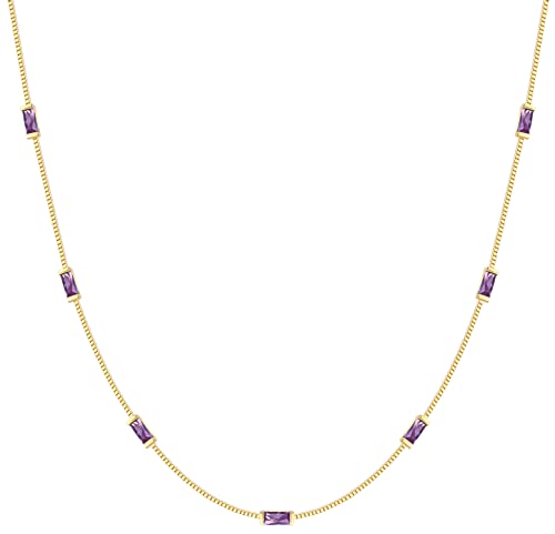 LOUISA SECRET collana argento 925 placcato oro 14k zirconi
