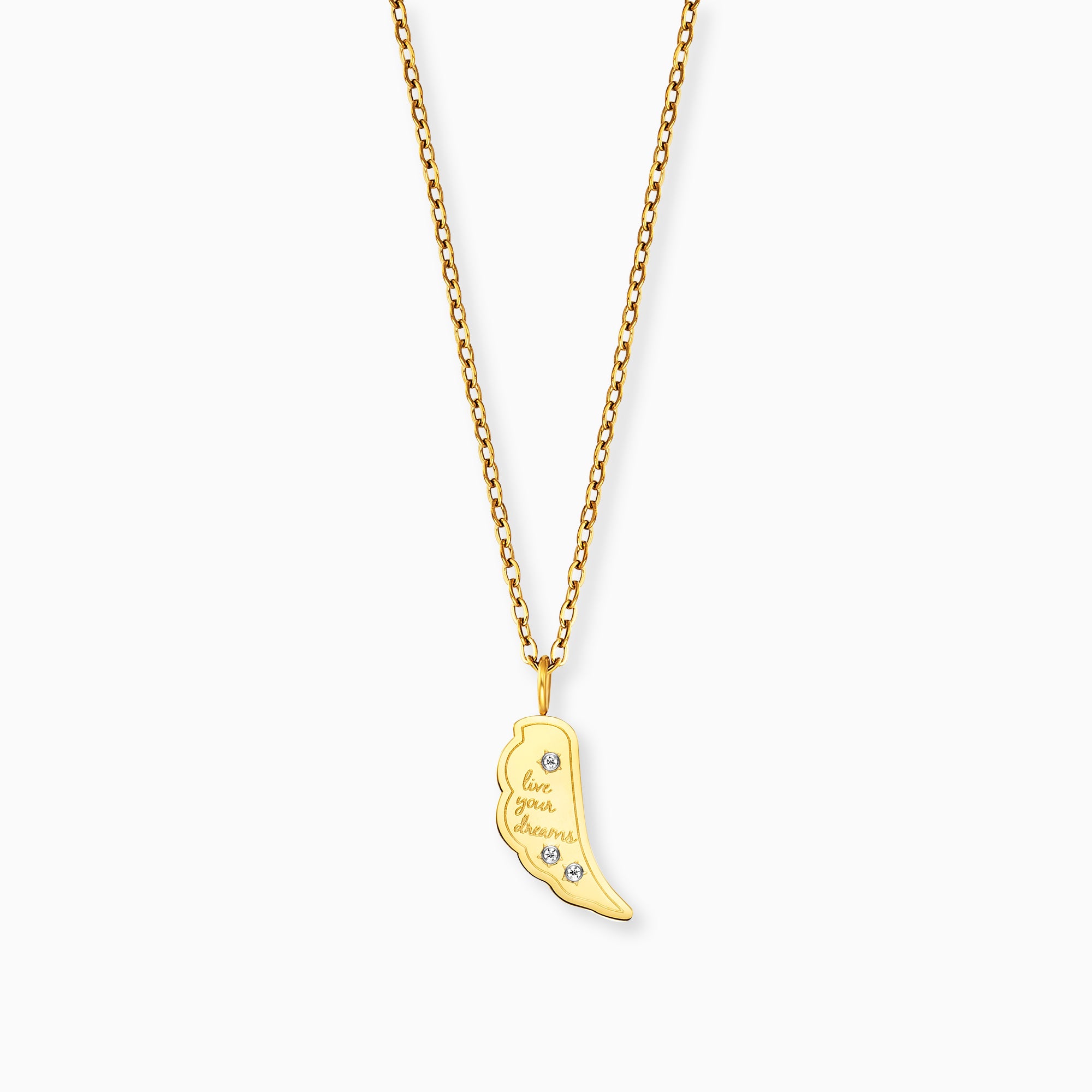 MySteel by Engelsrufer Live Your Dream collana oro ala