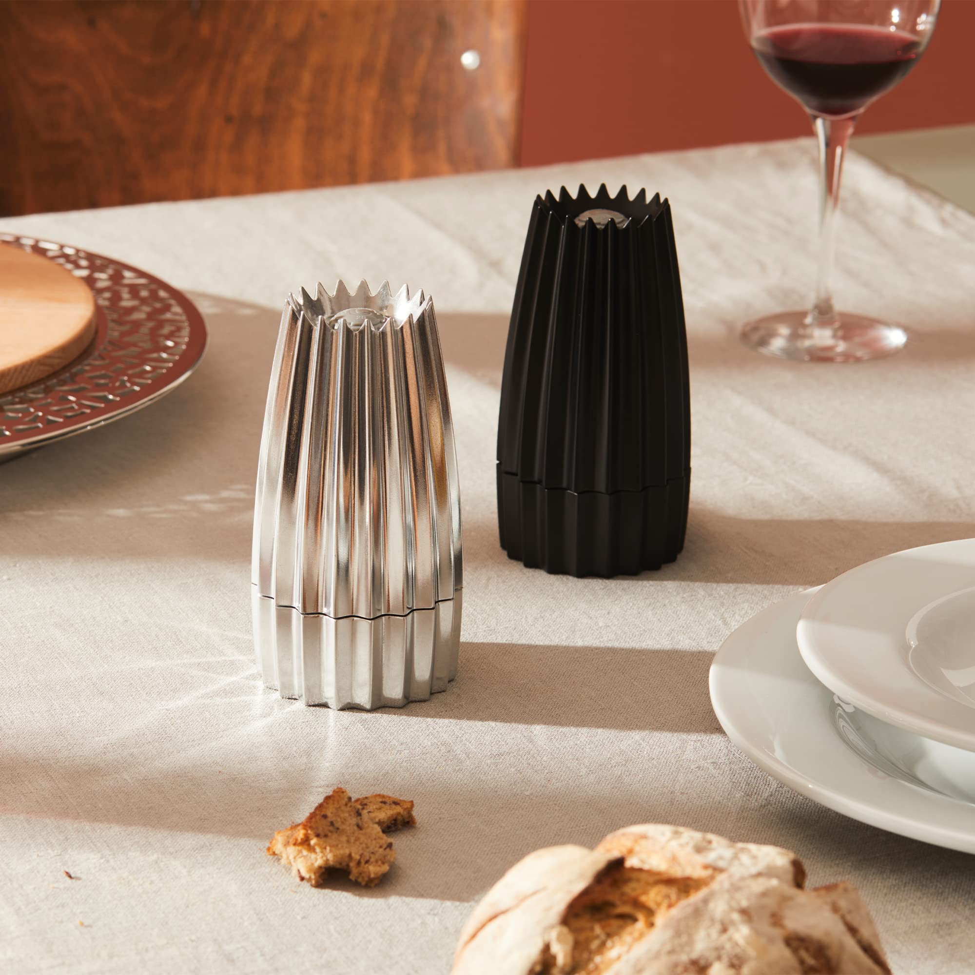 Alessi Grind Macinasale Pepe Spezie Alluminio Argento 14 cm