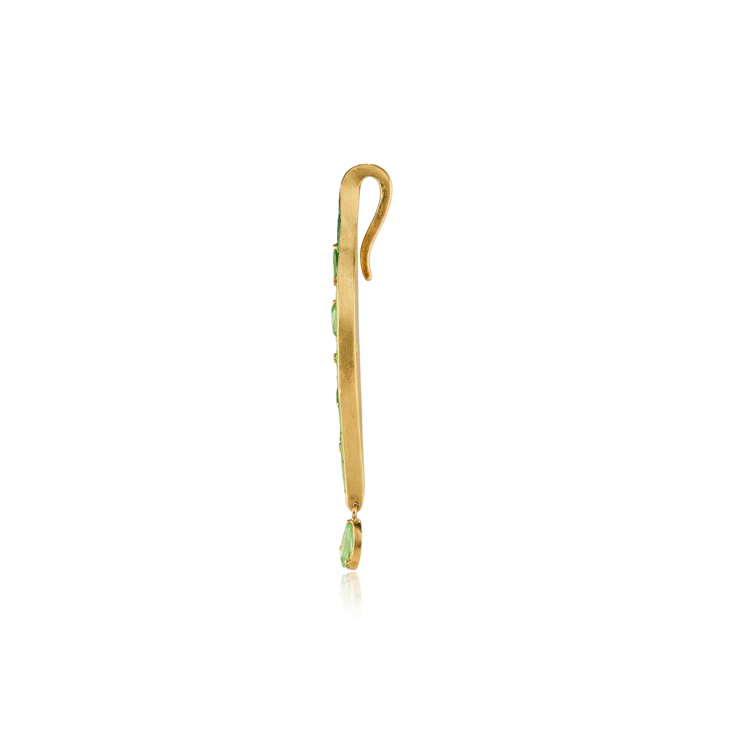 Le Sibille Leaf Pendente Oro Diamanti Tsavorite Verde