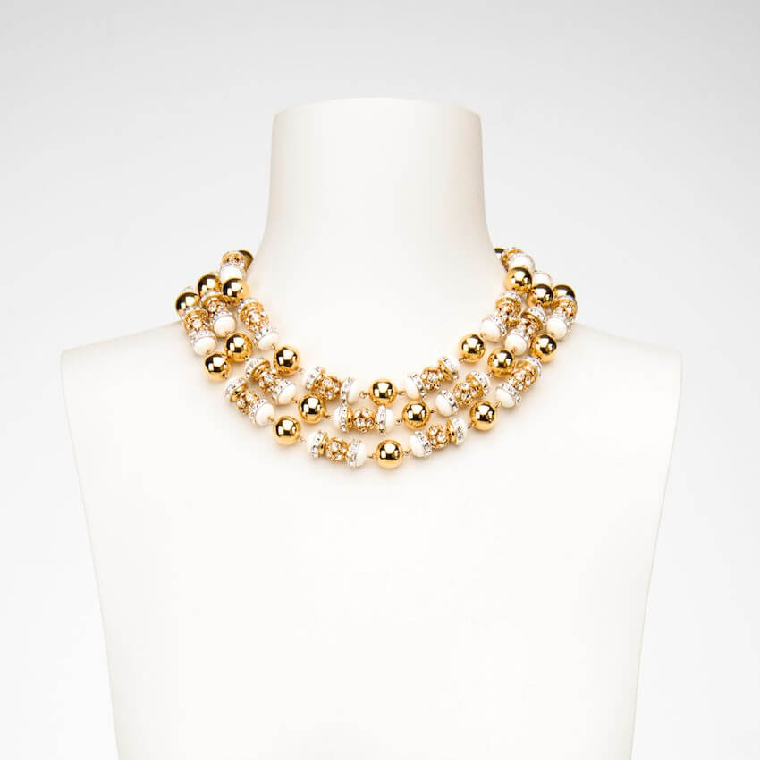 Chic Ad Hoc Collana Girocollo Oro e Bianco