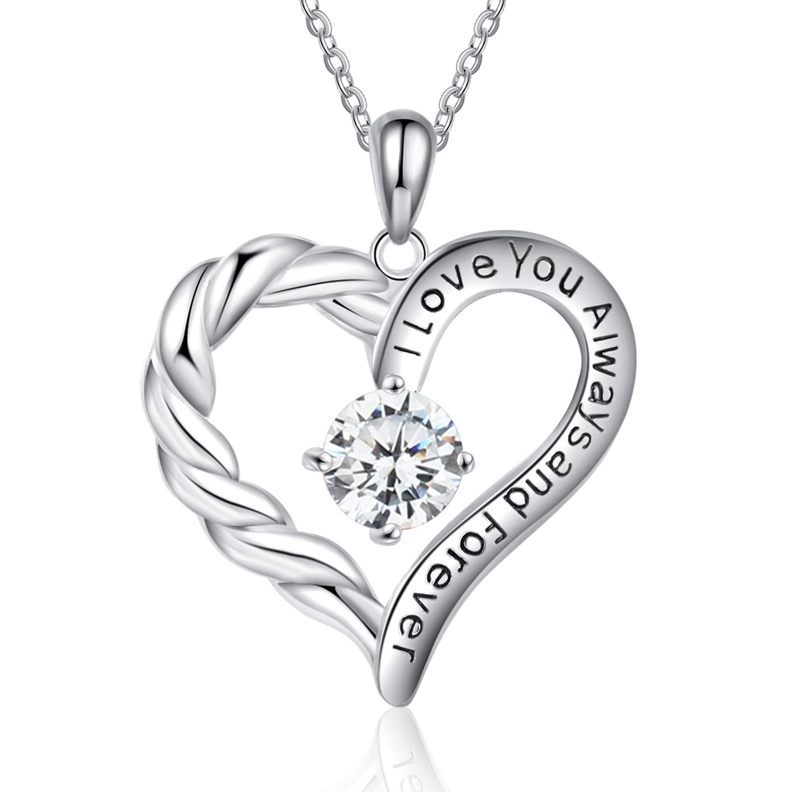 Jessemade Gioielli Collana Cuore Argento 925 Birthstone Mamma
