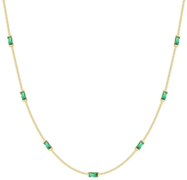 Louisa Secret Necklaces Collana Zirconi Baguette Argento Oro 14k