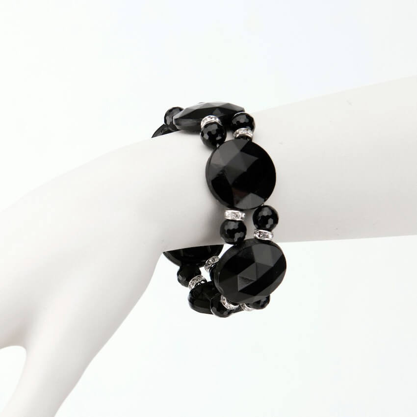 Chic Ad Hoc Bracciali Bracciale Cristallo Nero gioiello sera