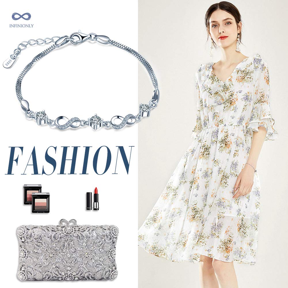 INFINIONLY Fashion Bracelets bracciale argento 925 infinito zircone