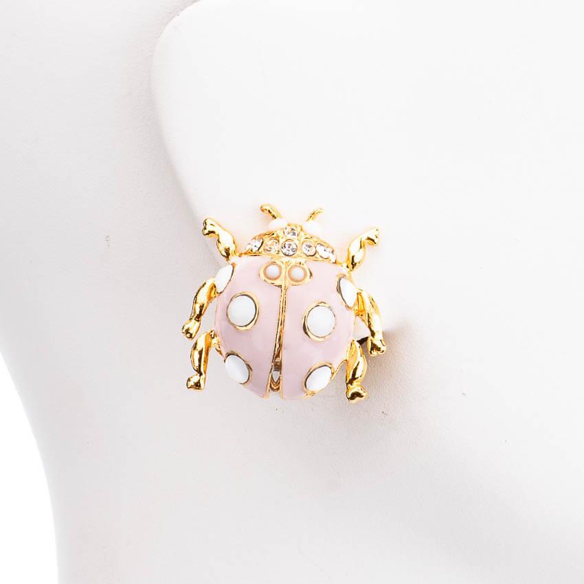 Chic Ad Hoc Orecchini a clip lobo coccinella rosa