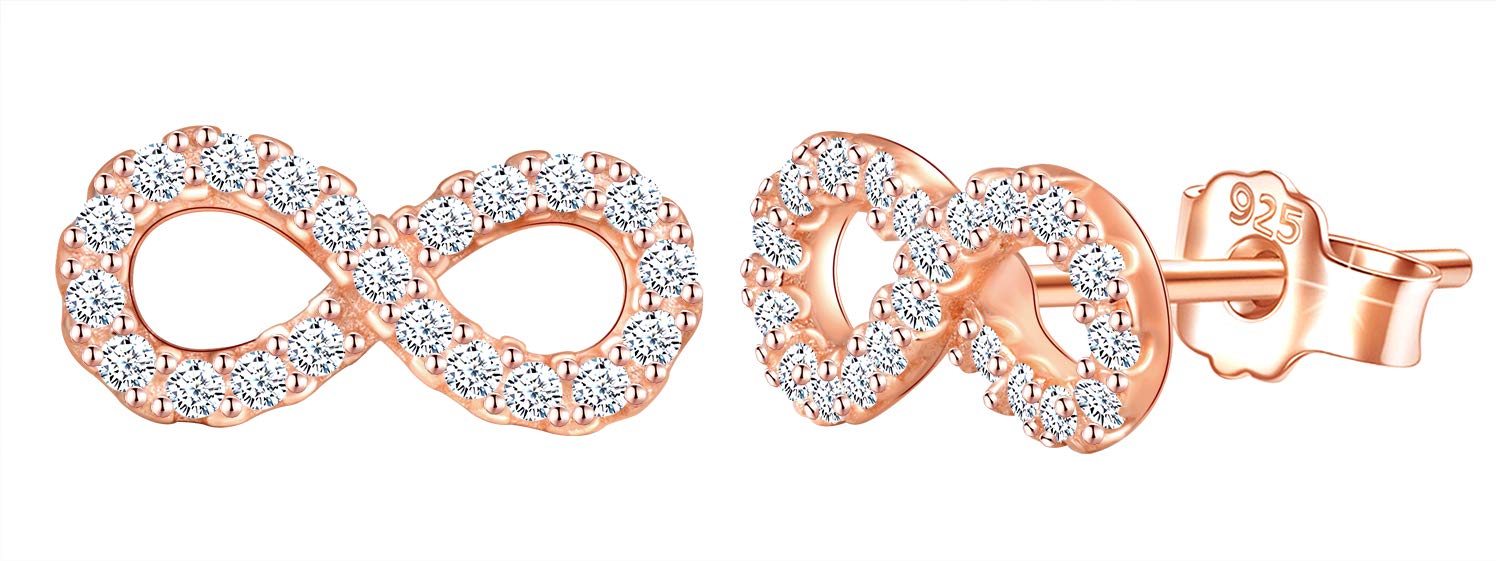 INFINIONLY Infinito orecchini argento oro rosa zirconi