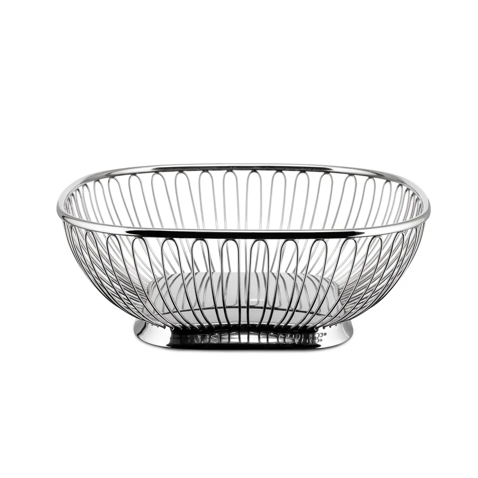 Alessi 845 Cestino Filo Acciaio Quadrato 23x23 cm