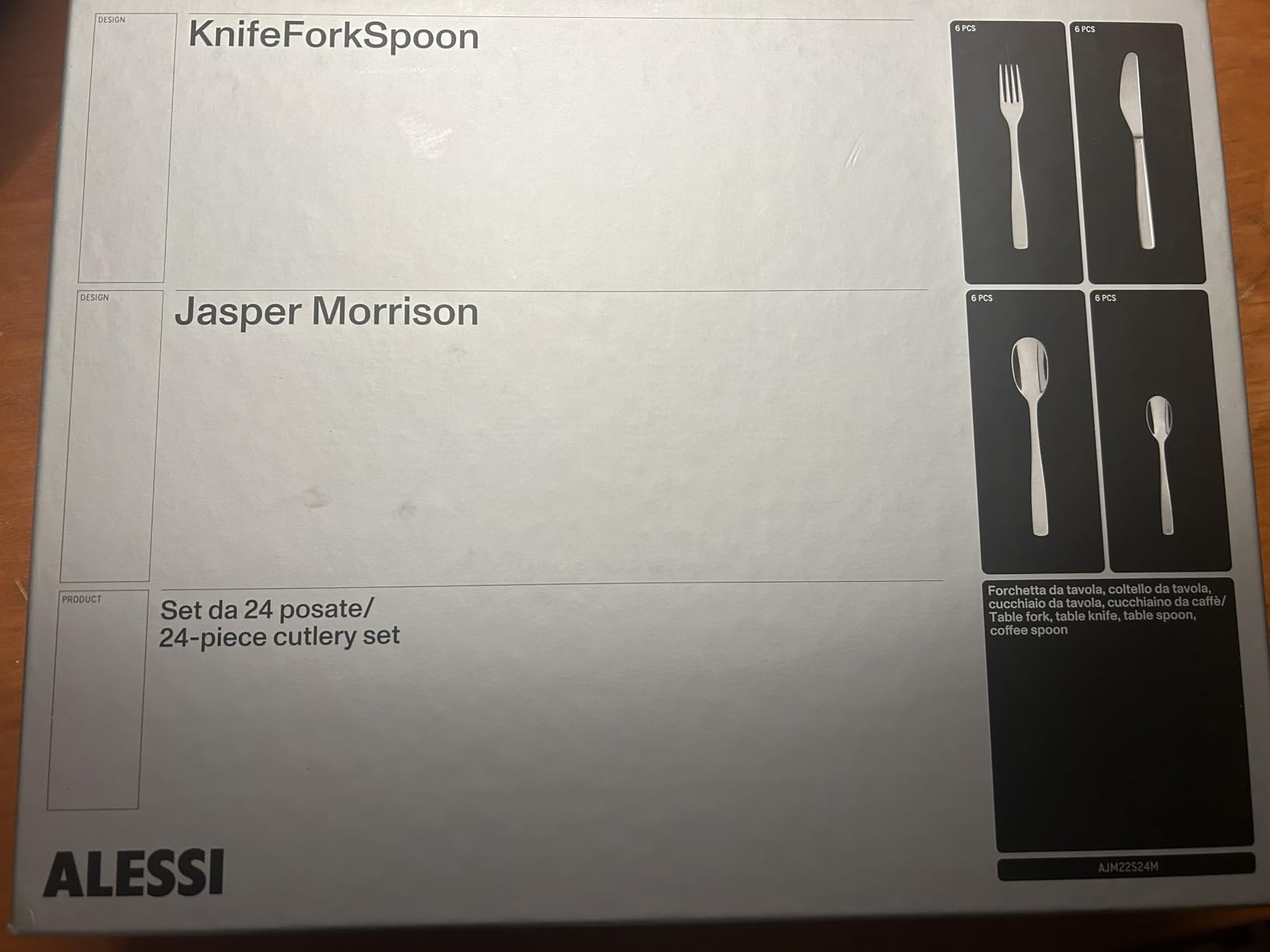 Alessi KnifeForkSpoon AJM22S24M Servizio Posate 24 Pezzi Acciaio 18/10