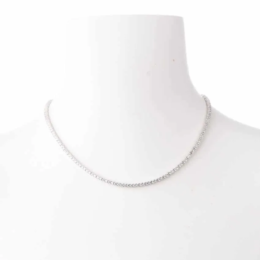 Chic Ad Hoc Collana Tennis Girocollo Argento Zirconi