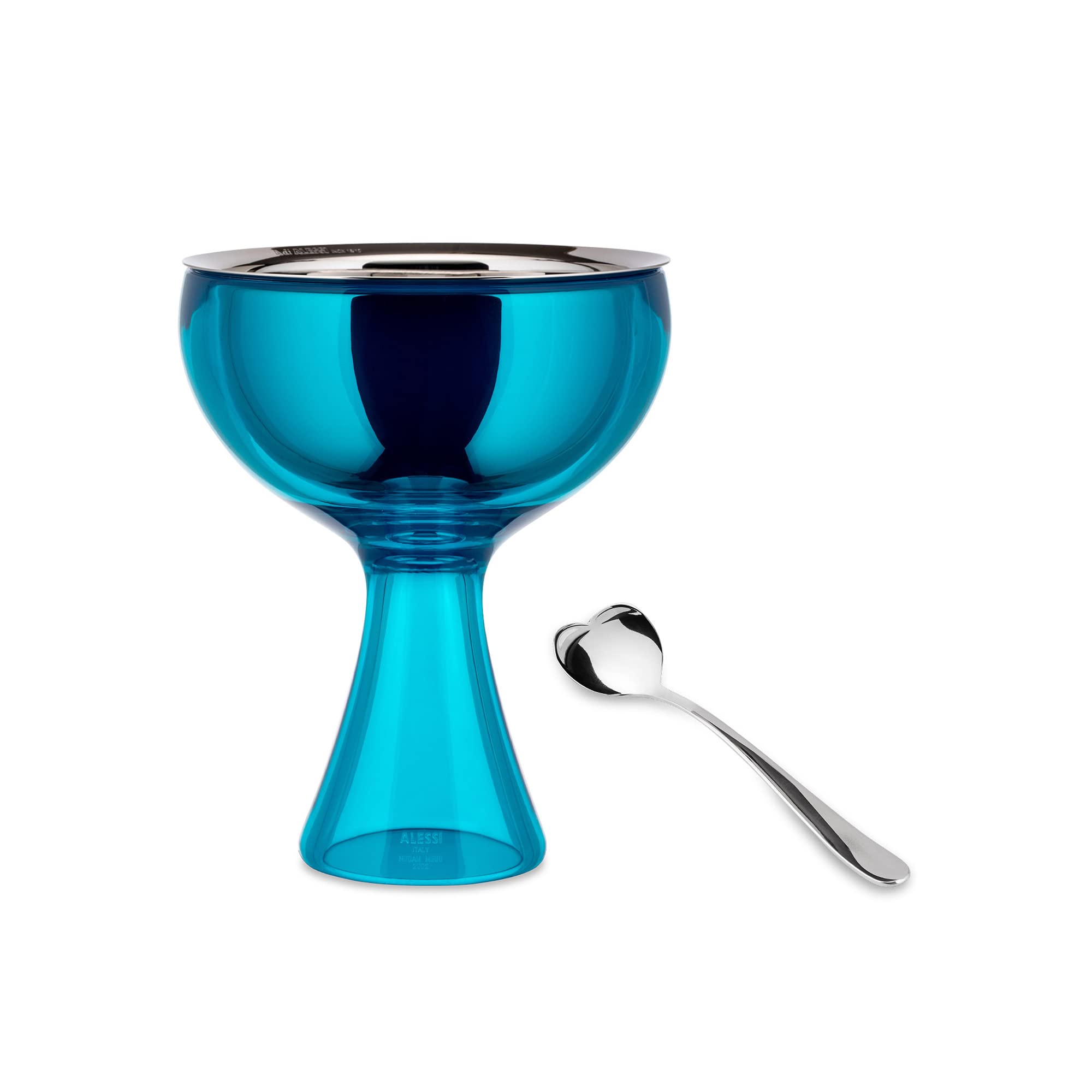 Alessi Big Love AMMI01S AZ coppa gelato blu con cucchiaino