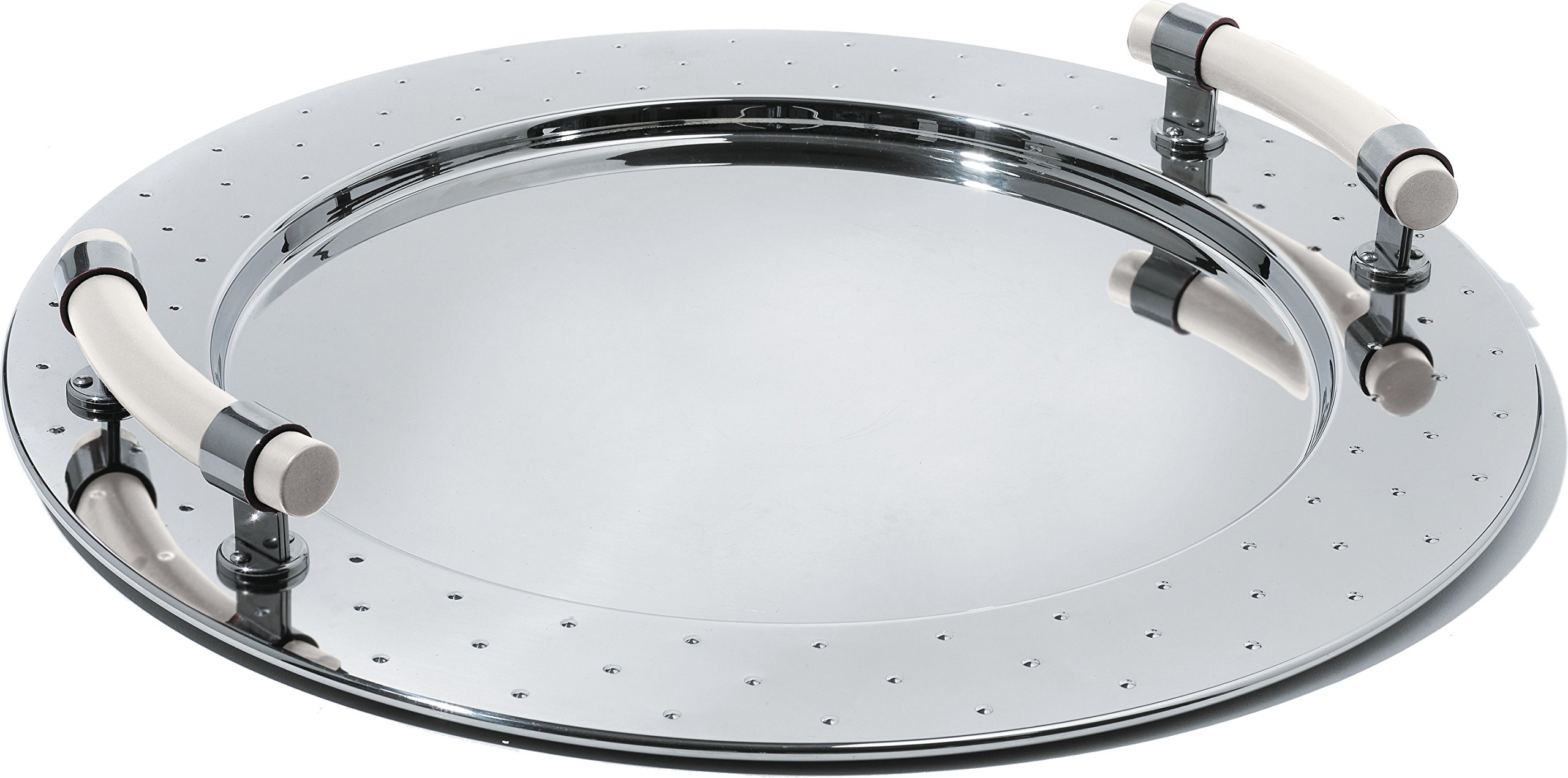 Alessi MGVASS Vassoio Rotondo Nero 48 cm Acciaio Lucido