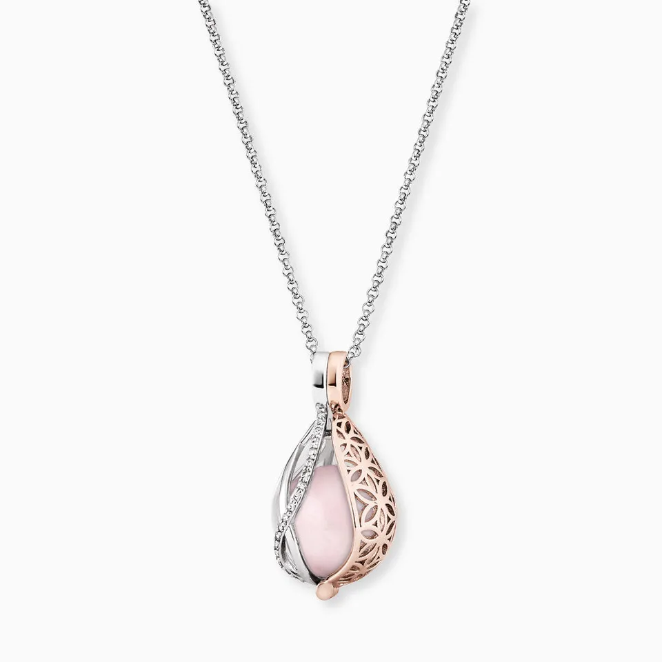 Engelsrufer Himmelsträne Bicolor collana argento quarzo rosa