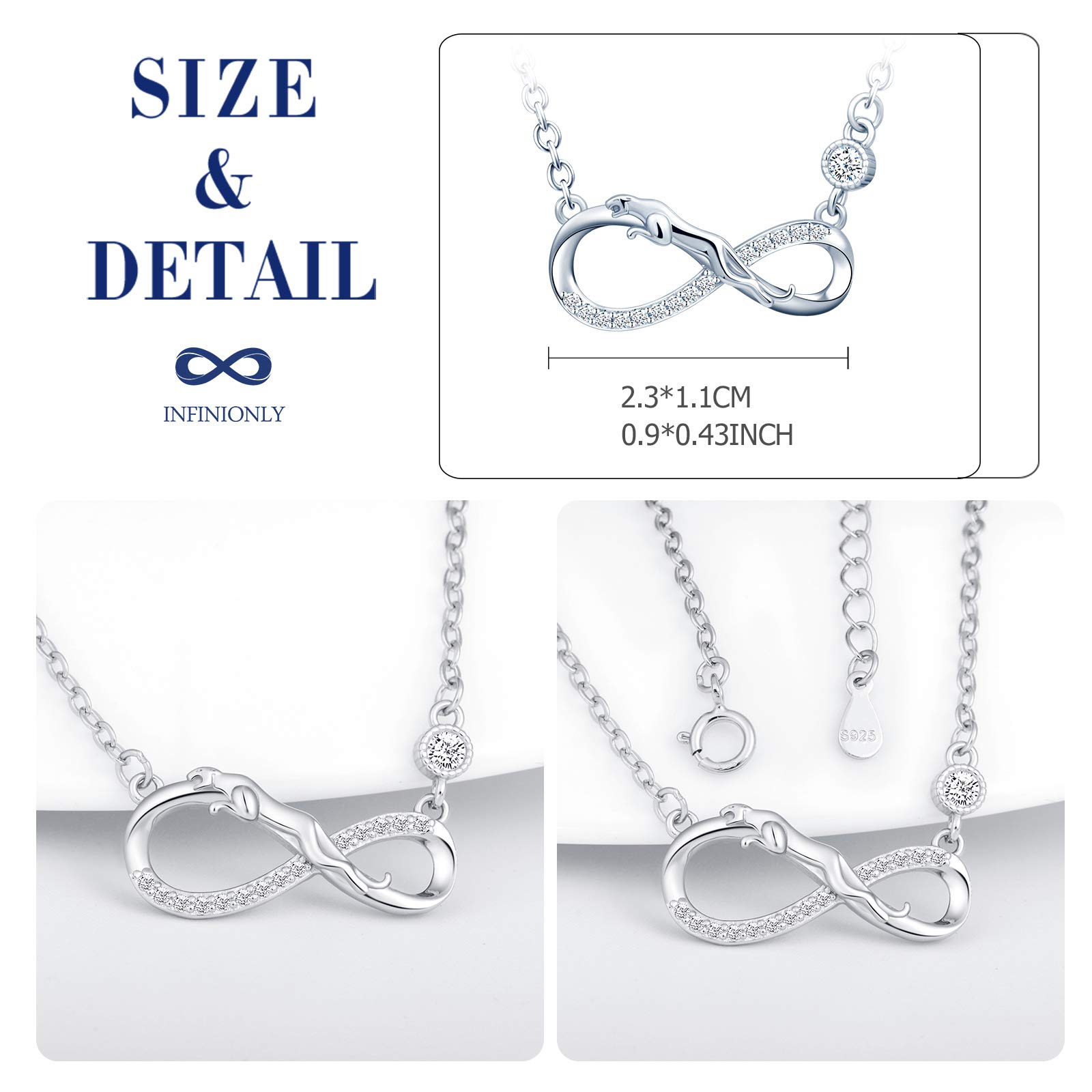 INFINIONLY Fashion Necklaces collana infinito argento 925