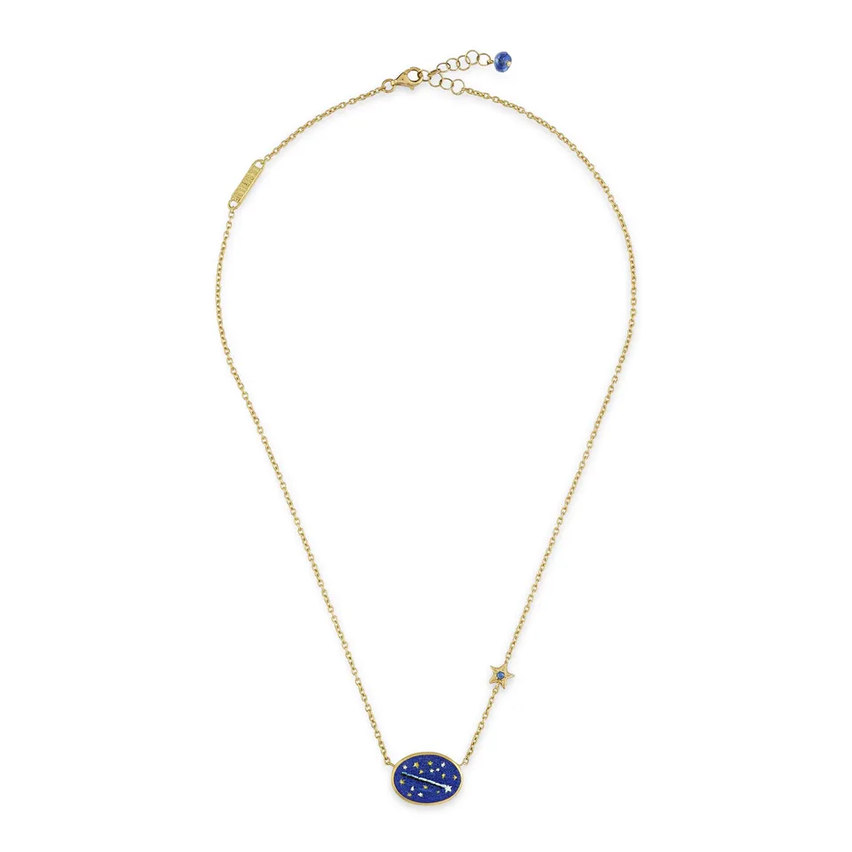 Le Sibille Cometa Collana in oro giallo 18 ct con zaffiro blu