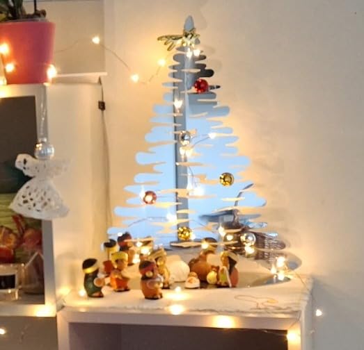 Alessi Bark BM06 albero Natale acciaio argento lucido 45 cm