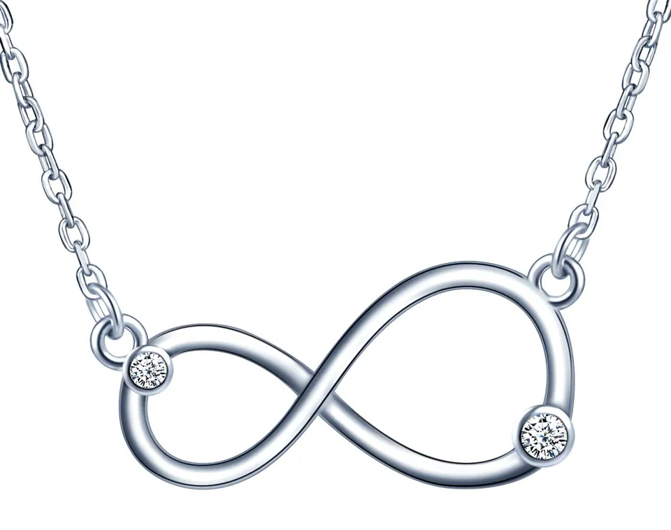 INFINIONLY Collana Infinito Mini Argento 925 con Zirconi Donna