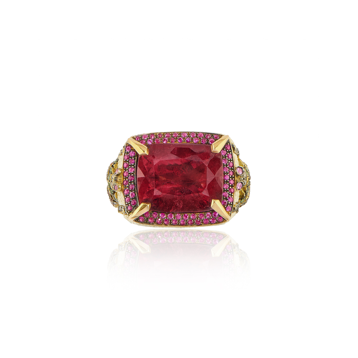 Le Sibille Horus Ring anello oro rubellite rubini