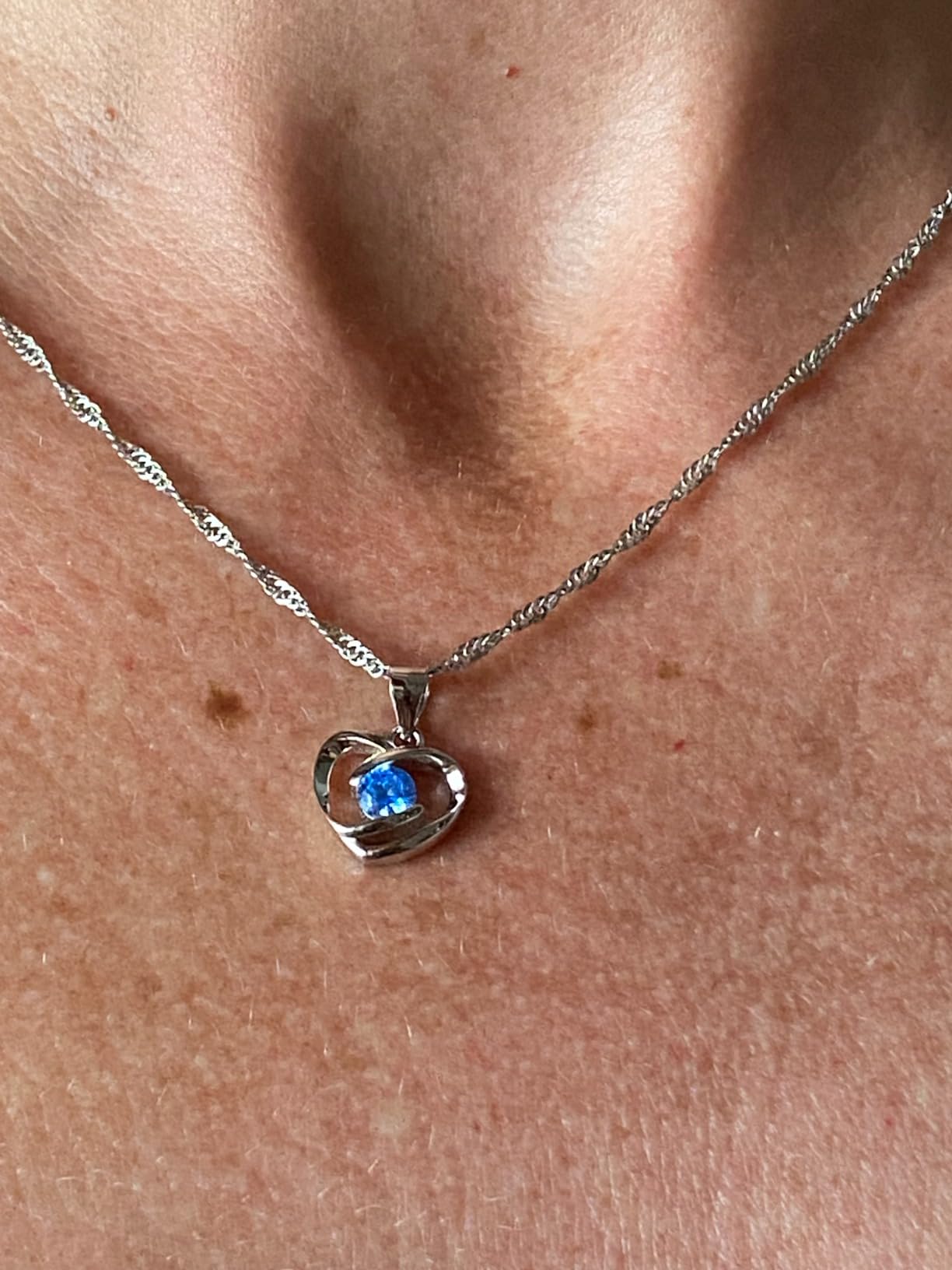 Infinionly collana cuore blu argento 925 45 cm