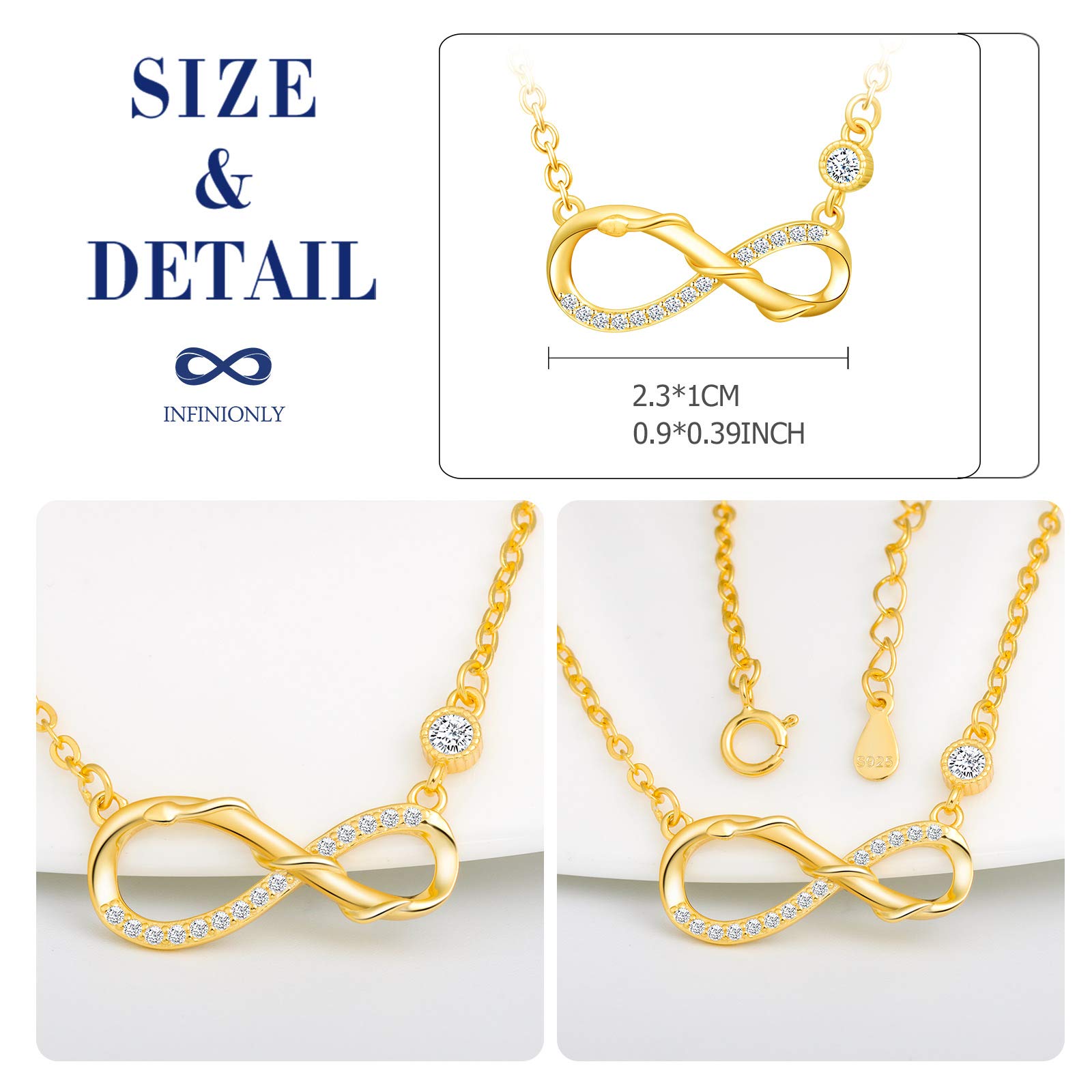 Infinionly Fashion Collana Infinito Oro Argento 925