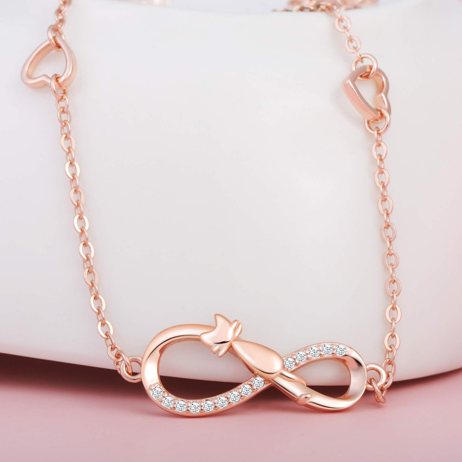 INFINIONLY Fashion Bracelets bracciale gatto cuore oro rosa argento