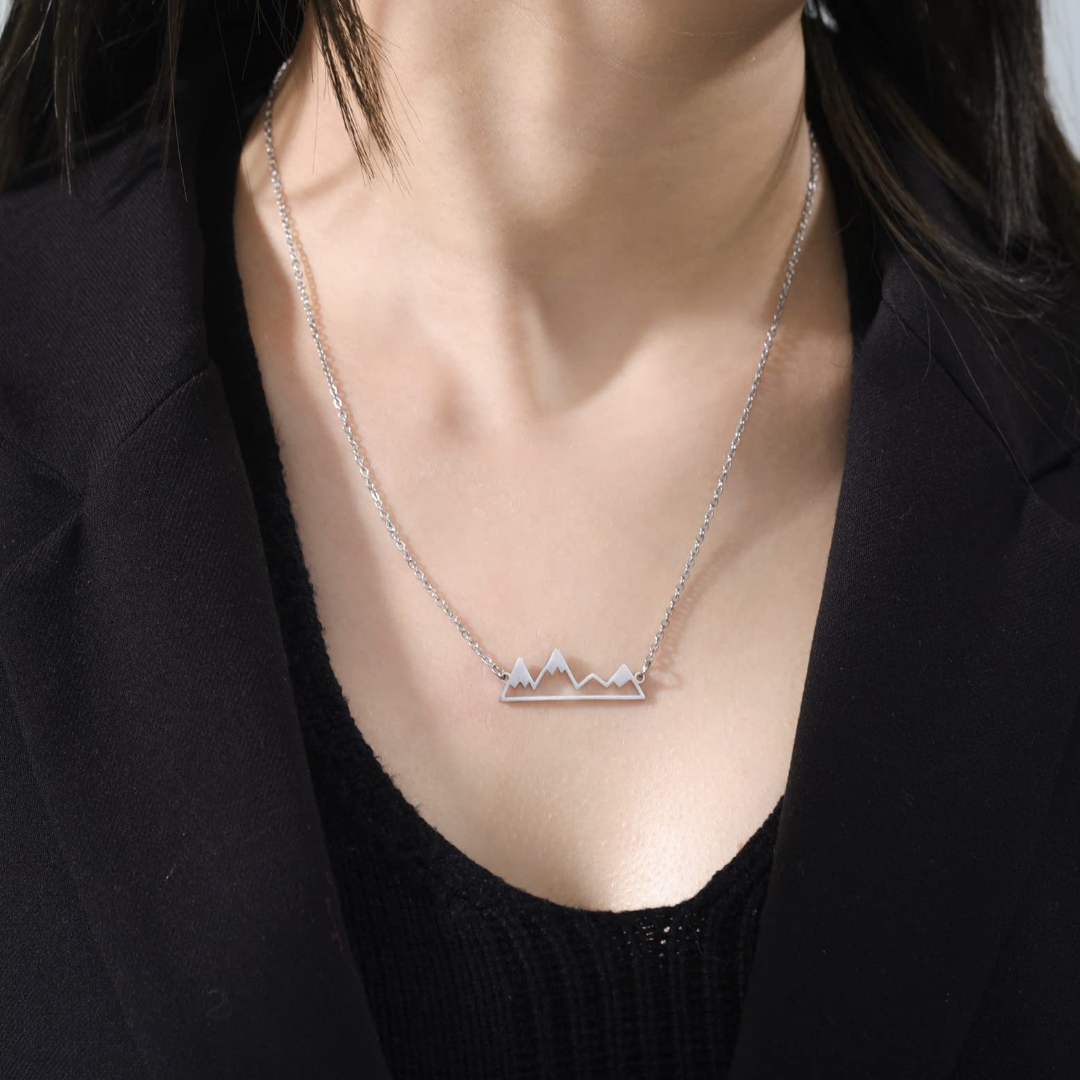 Eueavan Necklaces collana montagna catena delicata donna