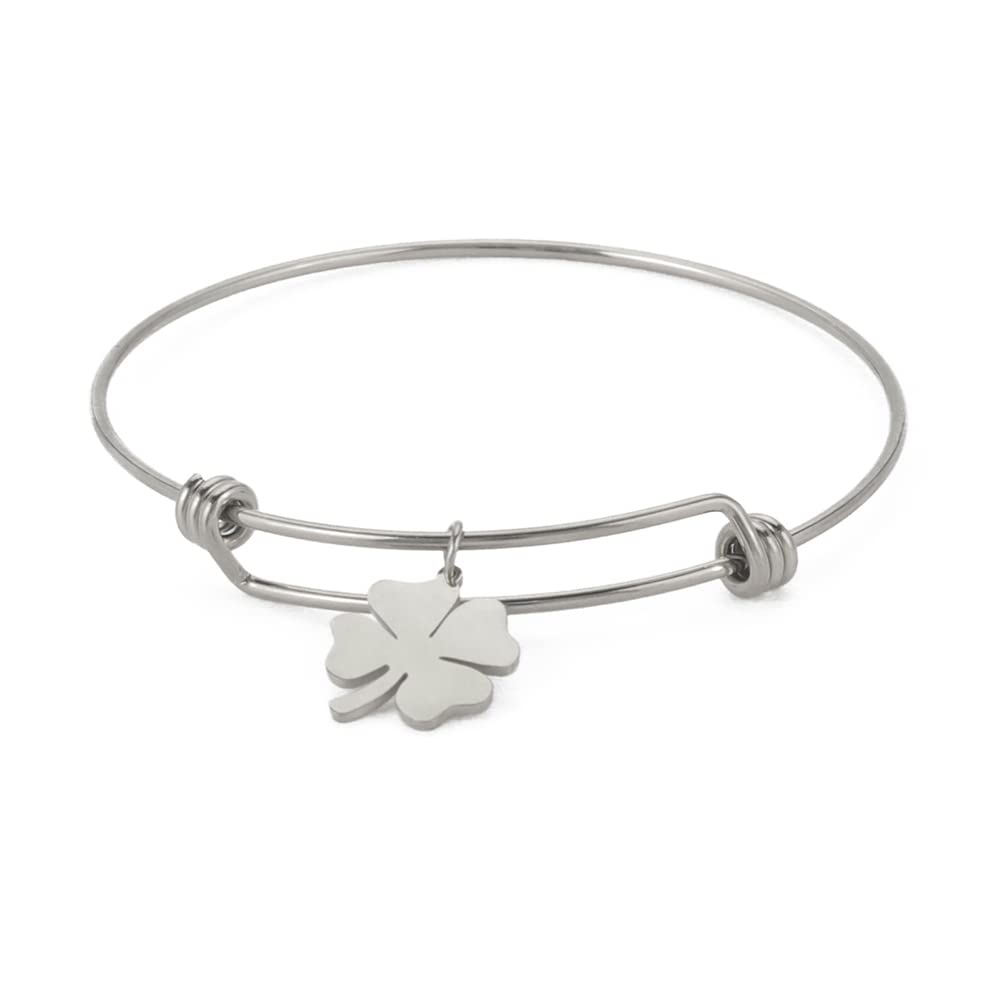 EUEAVAN Bracelets Bracciale Trifoglio Acciaio Espandibile