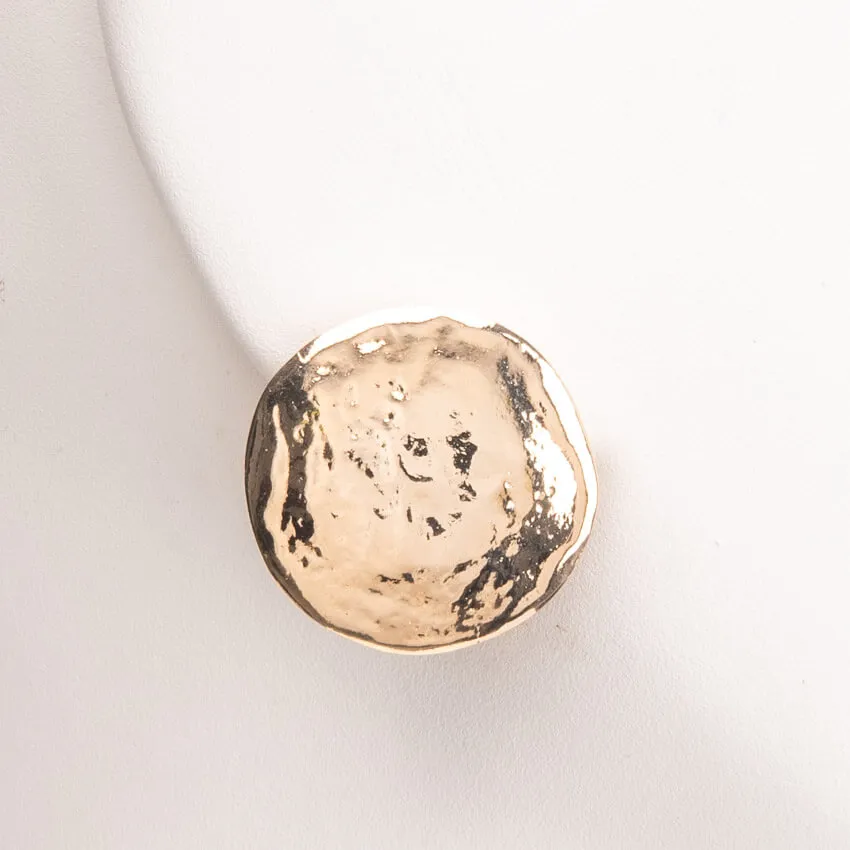 Chic Ad Hoc Orecchini clip bottone oro battuto