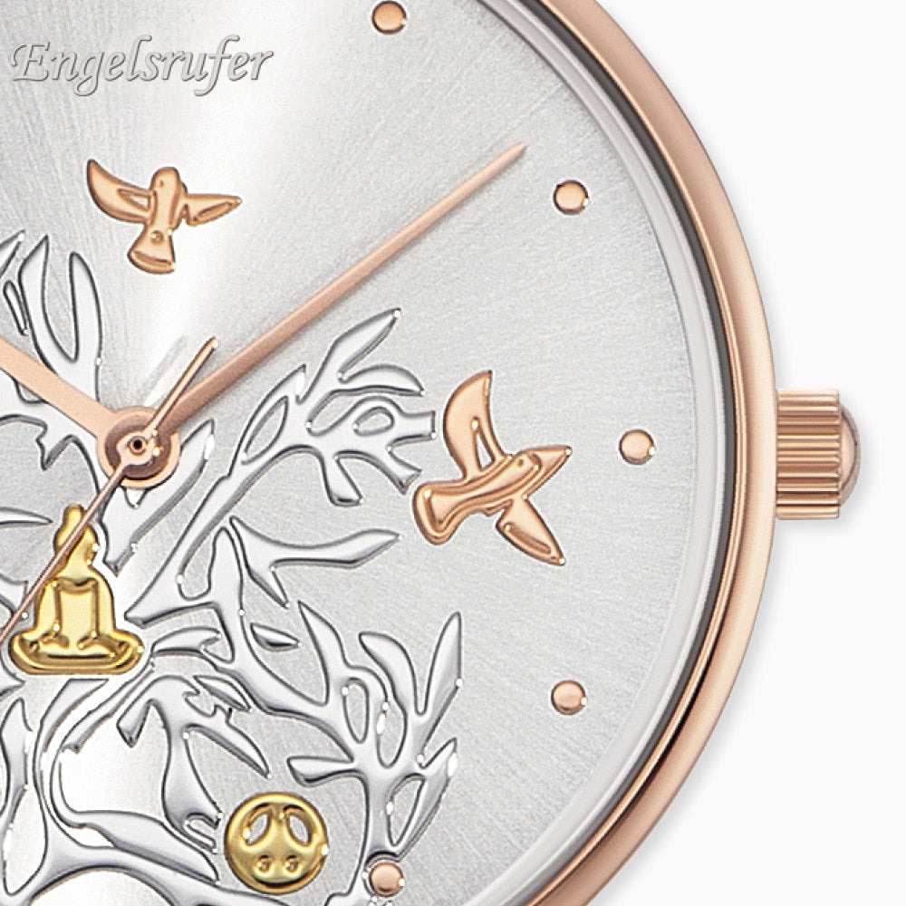 Engelsrufer Uhren Lebensbaum orologio tricolor pelle grigia