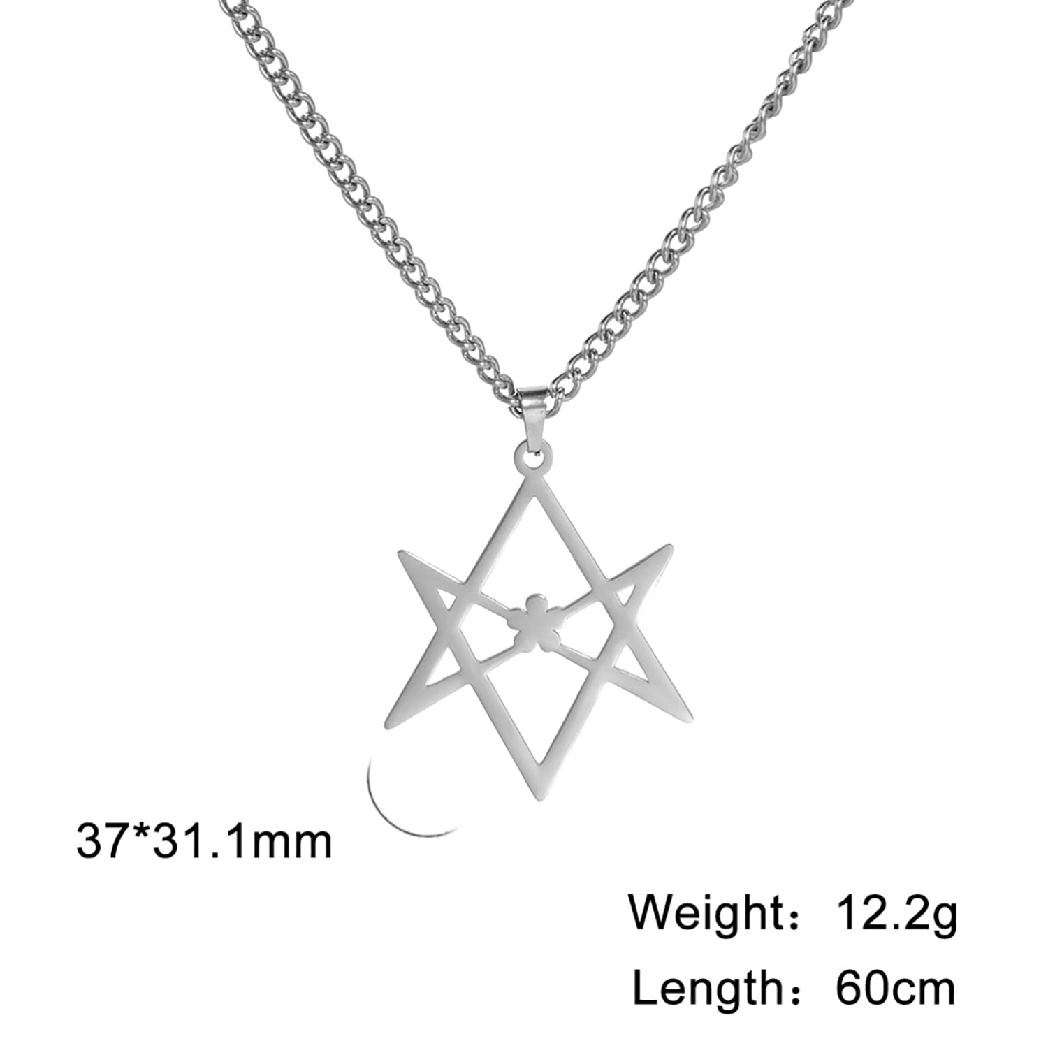 Eueavan Necklaces collana esagramma fiore Argento1